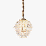 Elegant Tiered Crystal Chandelier Brass Droplight Fixture for Dining Room