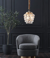 Elegant Tiered Crystal Chandelier Brass Droplight Fixture for Dining Room