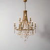 Elegant Tiered Shell Crystal Chandelier Copper Finish Multi Head Ceiling Light