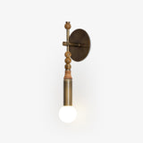 Elegant Toam Natural Marble Wall Lamp Pair with Antique Brass Metal Accents for Indoor Use