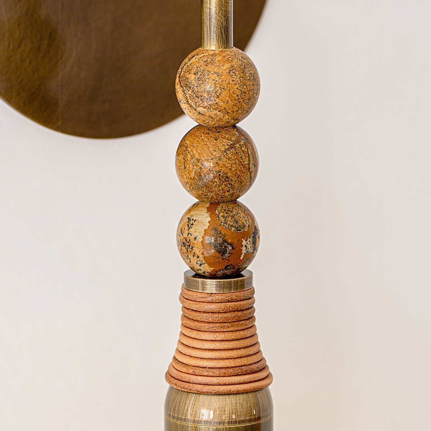Elegant Toam Natural Marble Wall Lamp Pair with Antique Brass Metal Accents for Indoor Use