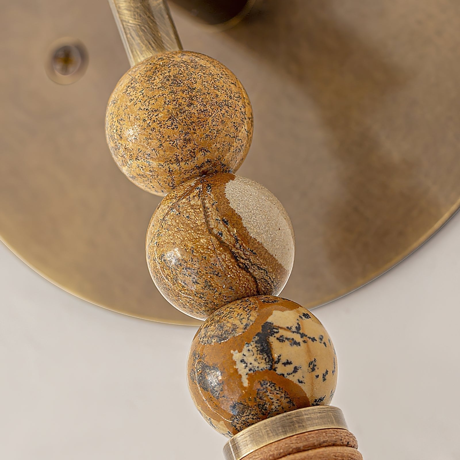 Elegant Toam Natural Marble Wall Lamp Pair with Antique Brass Metal Accents for Indoor Use