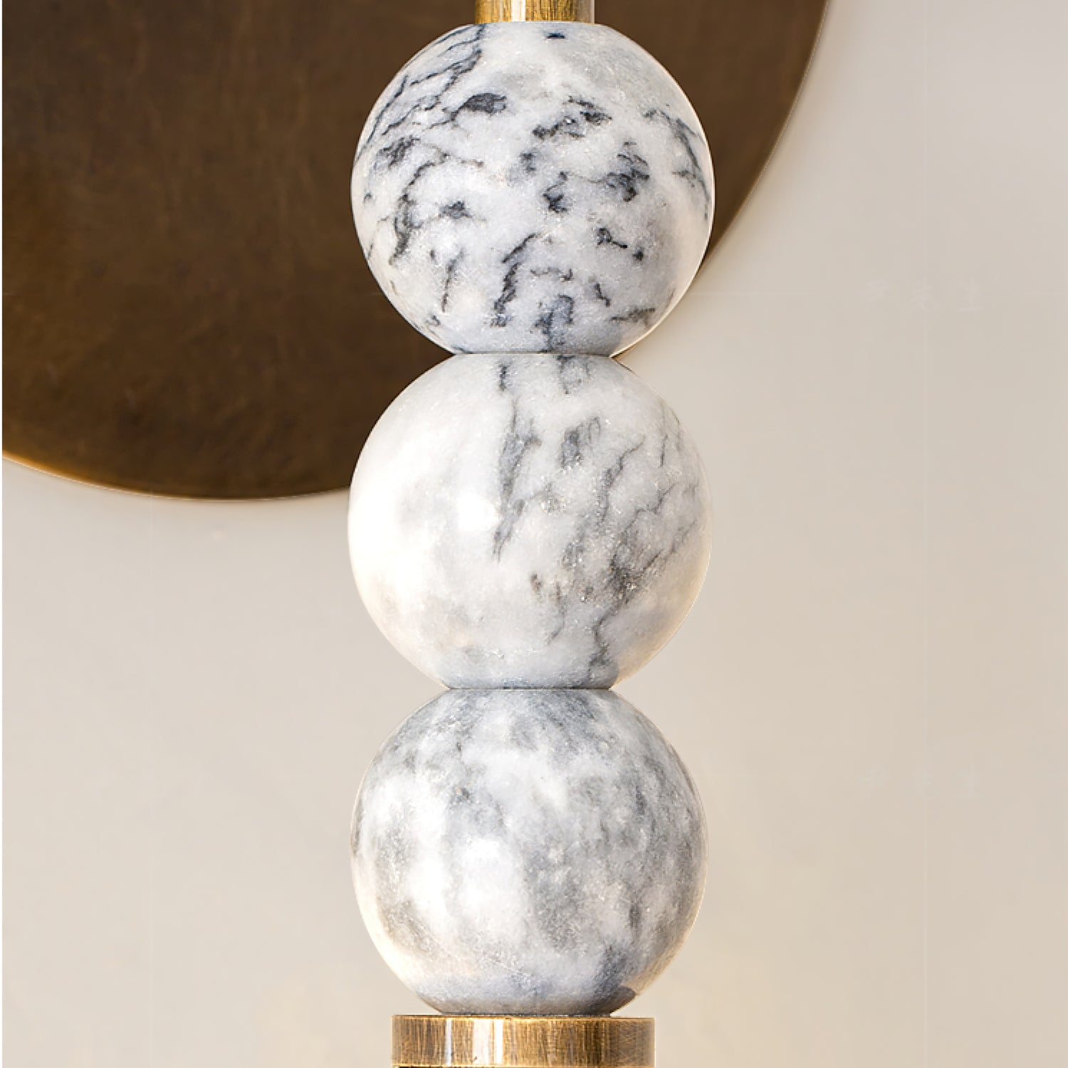 Elegant Toam Natural Marble Wall Lamp Pair with Antique Brass Metal Accents for Indoor Use