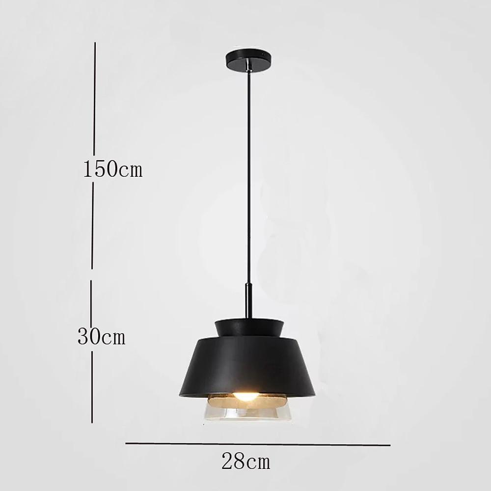 Elegant Traditional Metal and Glass LED Pendant Light Modern Hanging Lamp for Kitchen Island