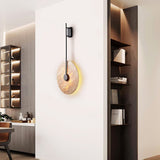 Elegant Travertine Disc LED Wall Light Natural Stone Sconce for Modern Interior