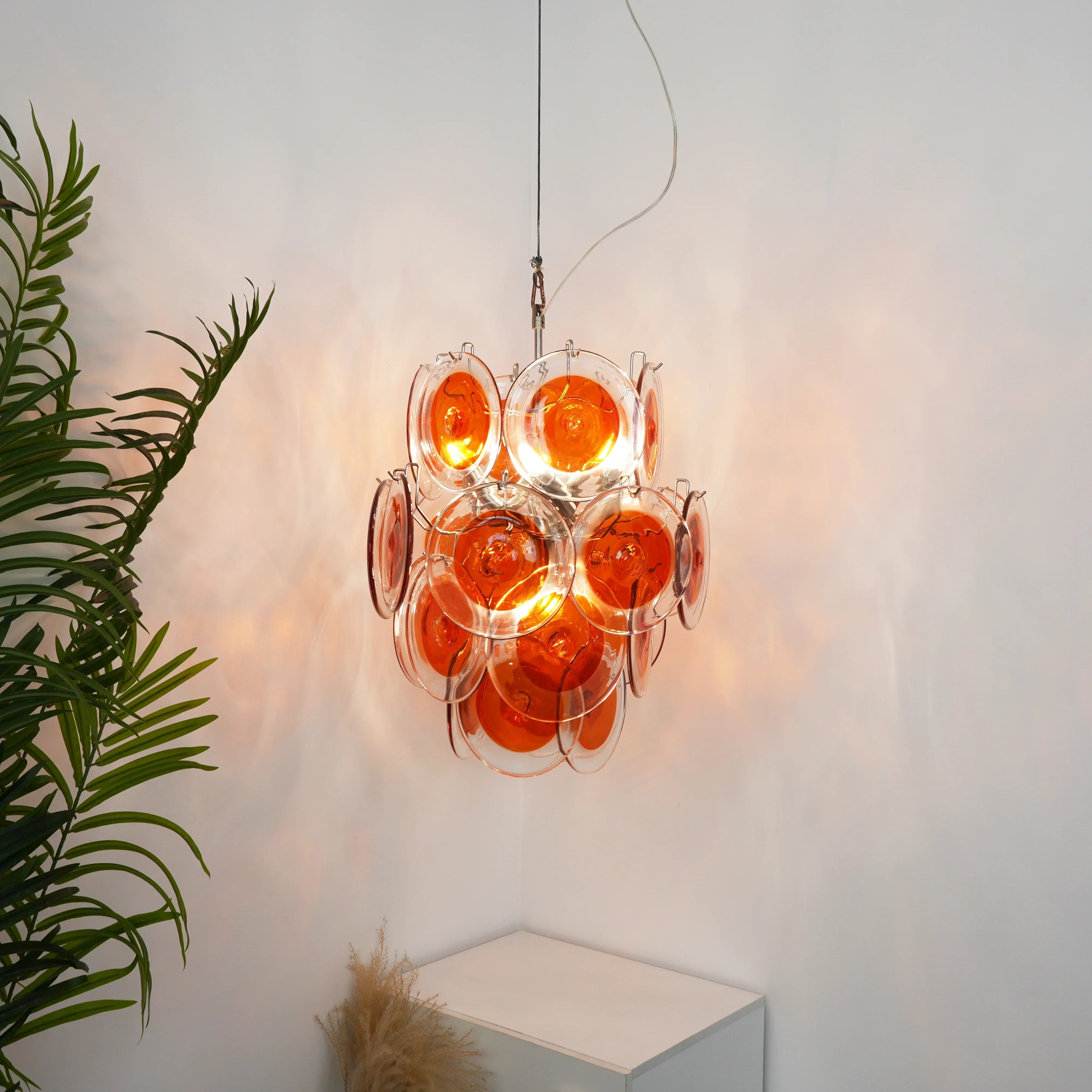 elegant-vintage-style-orange-glass-disc-chandelier-for-modern-dining-rooms-and-living-spaces