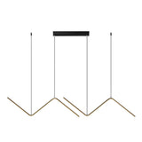 Elegant Wavy Linear LED Pendant Light 3 Step Dimming Modern Nordic Chandelier for Dining Room