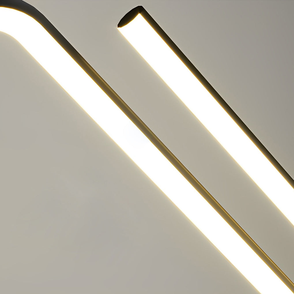 Elegant Wavy Linear LED Pendant Light 3 Step Dimming Modern Nordic Chandelier for Dining Room