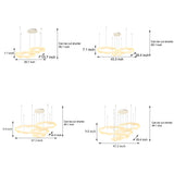 Elegant White Cream Modern LED Ring Chandelier Featuring Three Step Dimming Wavy Circle Design
