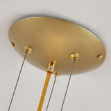 Elegant White Fabric Petal Crown Chandelier Gold Finish Modern Floral Pendant Light