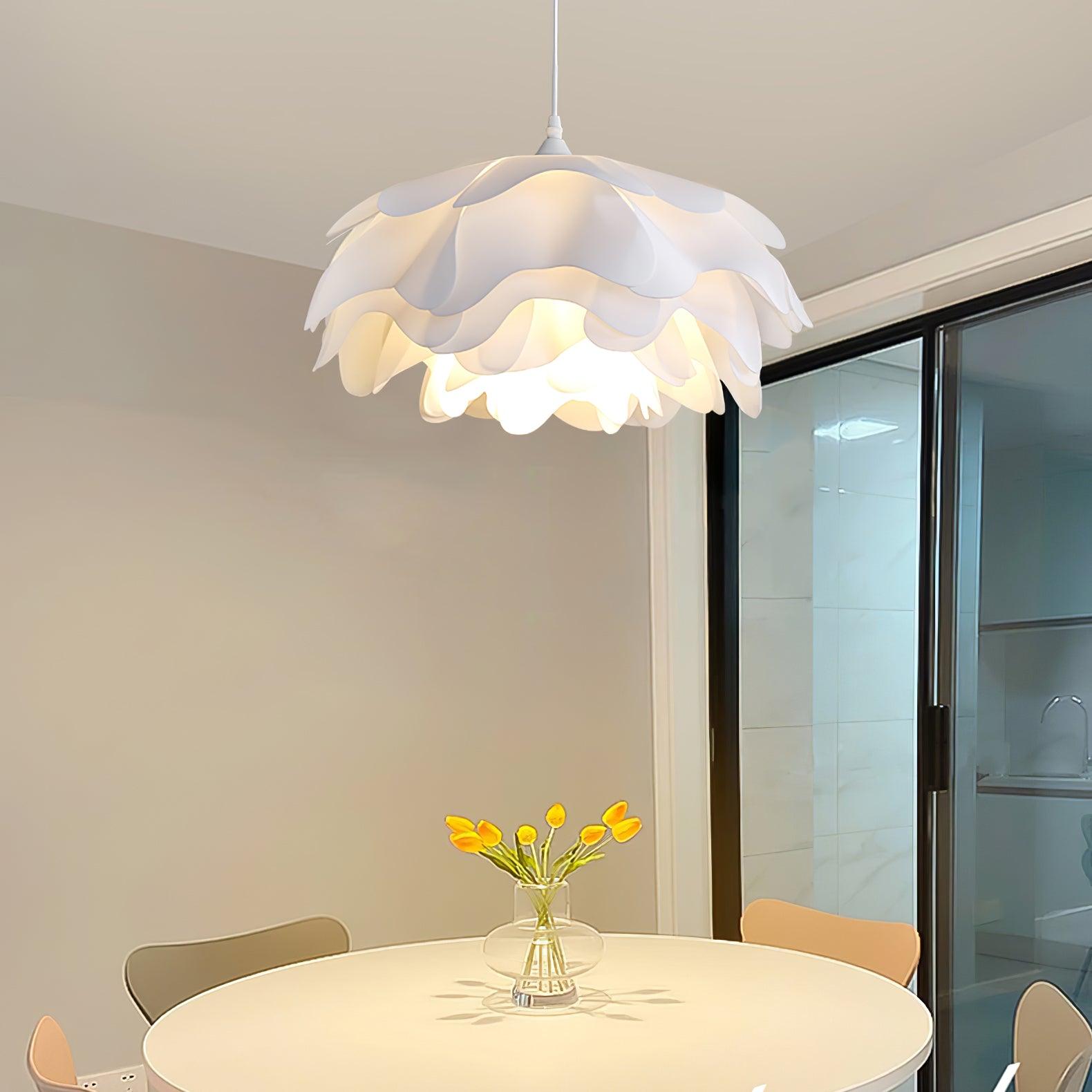 Elegant White Floral Multi Layered Acrylic Pendant Light for Modern Interior Spaces