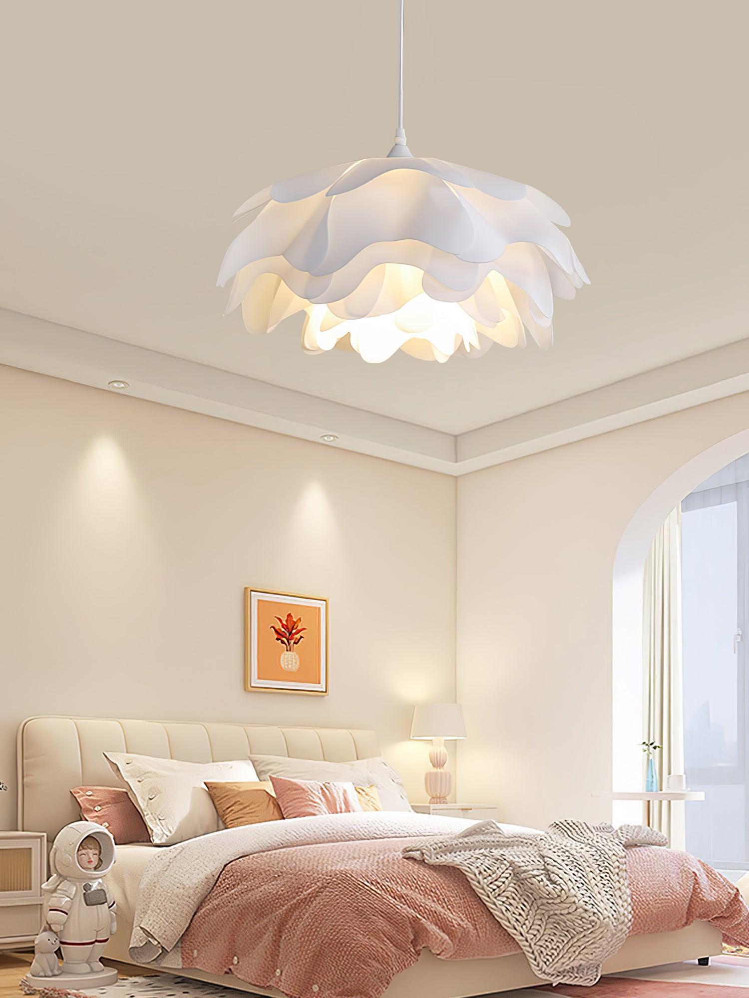 Elegant White Floral Multi Layered Acrylic Pendant Light for Modern Interior Spaces