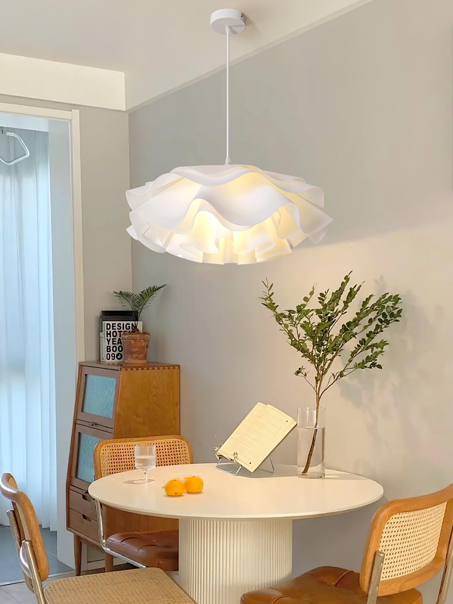 Elegant White Floral Multi Layered Acrylic Pendant Light for Modern Interior Spaces
