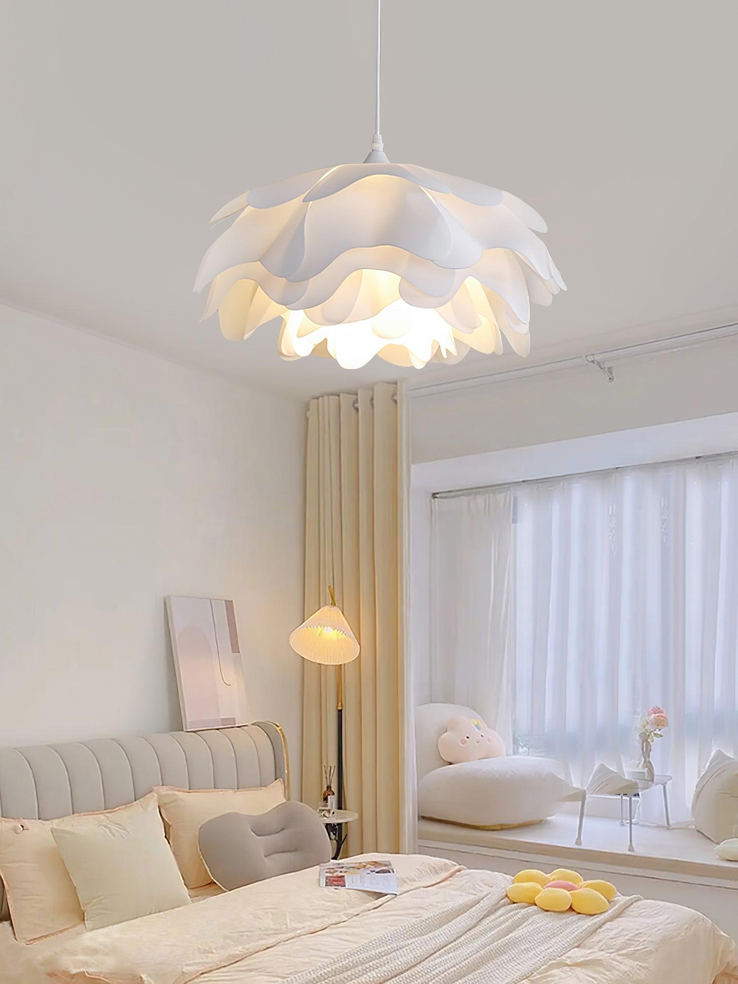 Elegant White Floral Multi Layered Acrylic Pendant Light for Modern Interior Spaces