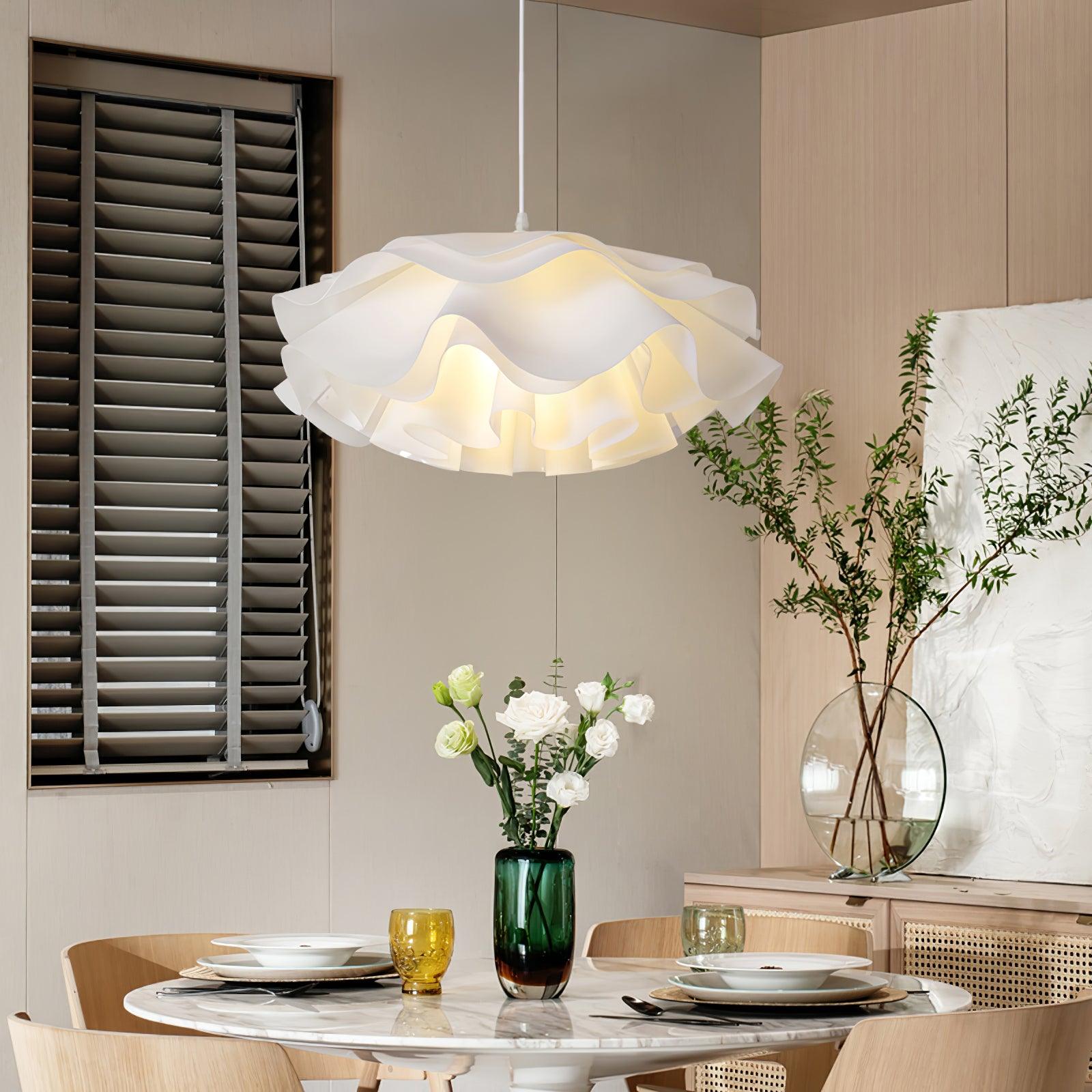 Elegant White Floral Multi Layered Acrylic Pendant Light for Modern Interior Spaces