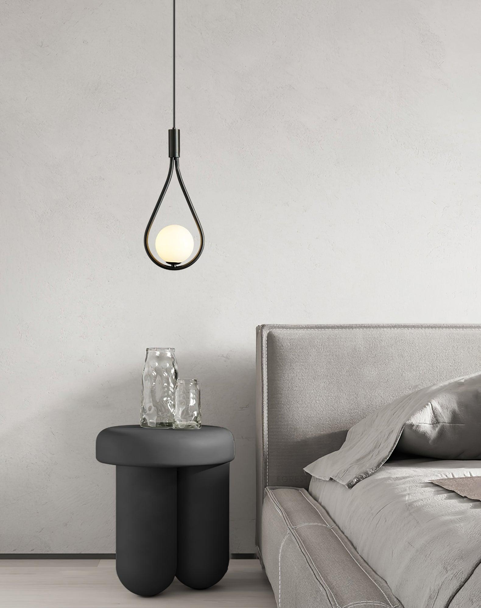 Elegant White Glass Globe Droplight Pendant Lamp for Modern Living Rooms and Dining Spaces