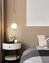 Elegant White Glass Globe Droplight Pendant Lamp for Modern Living Rooms and Dining Spaces