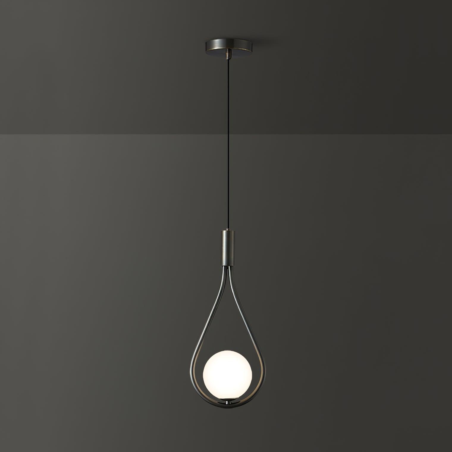 Elegant White Glass Globe Droplight Pendant Lamp for Modern Living Rooms and Dining Spaces