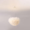 Elegant White Goose Feather Pendant Light Modern Nordic Hanging Lamp for Bedroom and Living Room