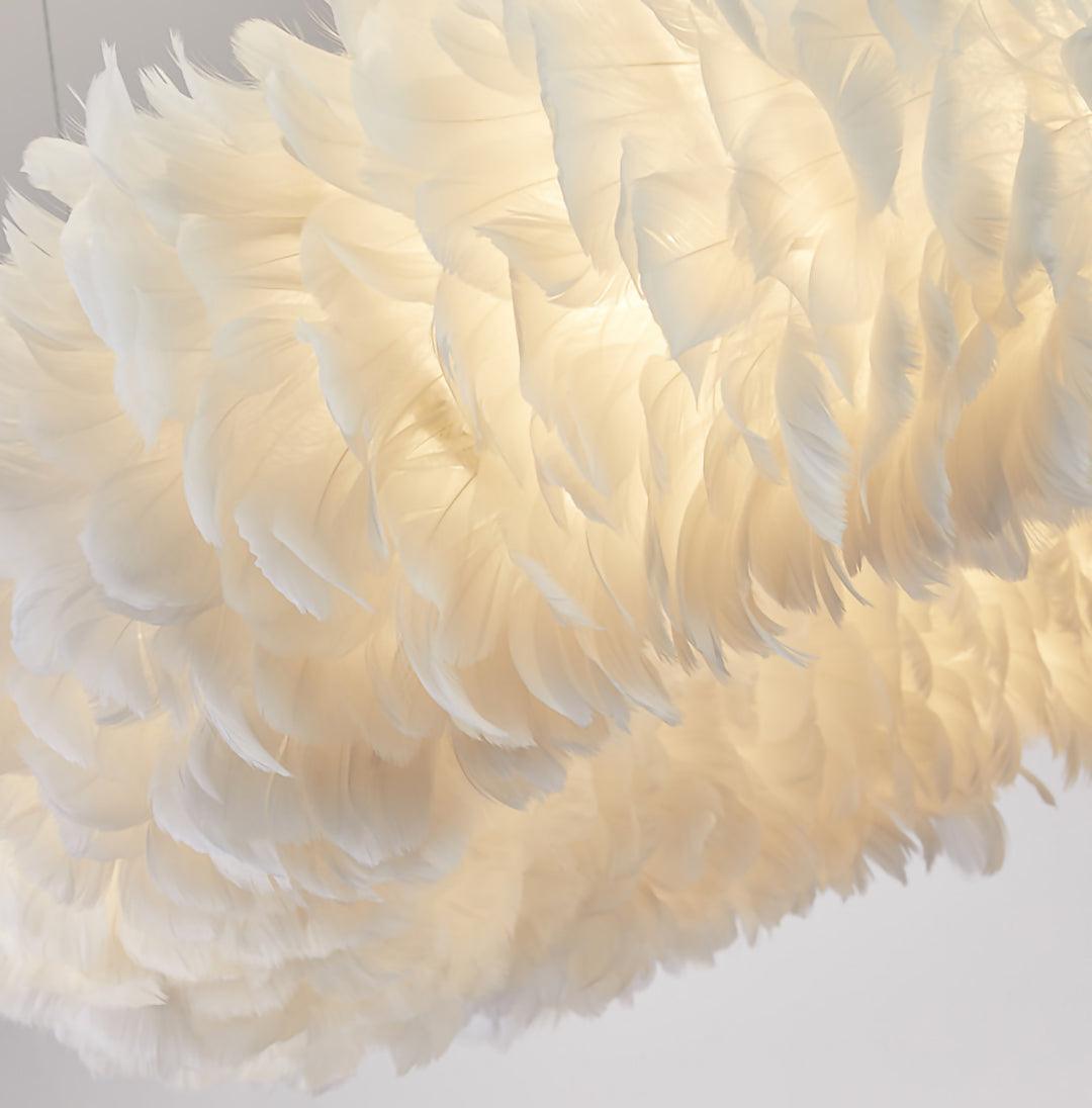 Elegant White Goose Feather Pendant Light Modern Nordic Hanging Lamp for Bedroom and Living Room