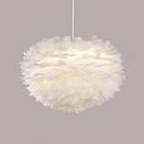 Elegant White Goose Feather Pendant Light Modern Nordic Hanging Lamp for Bedroom and Living Room