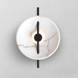 Elegant White Marble LED Wall Lamp Modern Circular Sconce for Bedroom Lighting