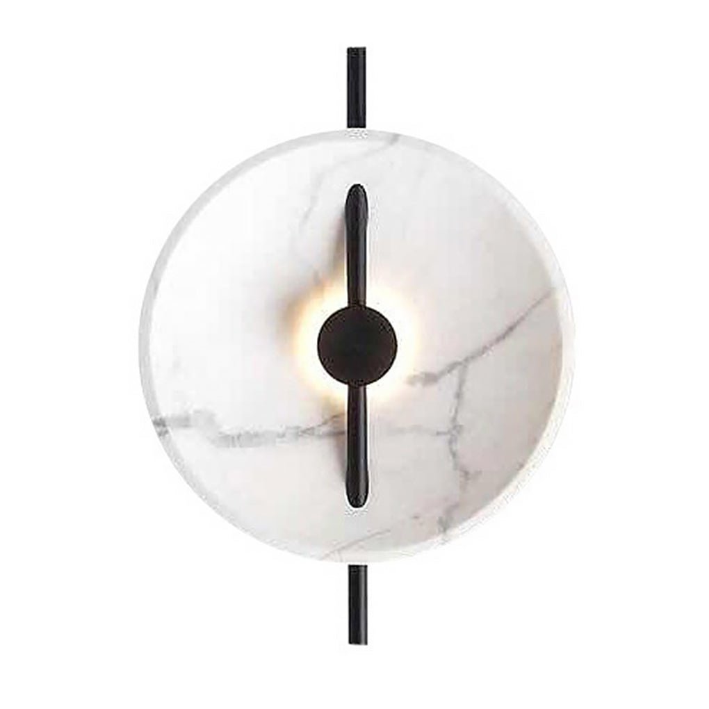 Elegant White Marble LED Wall Lamp Modern Circular Sconce for Bedroom Lighting