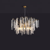 Elegant Wisteria Crystal Flower Branch Chandelier Gold G9 LED Ceiling Light Fixture