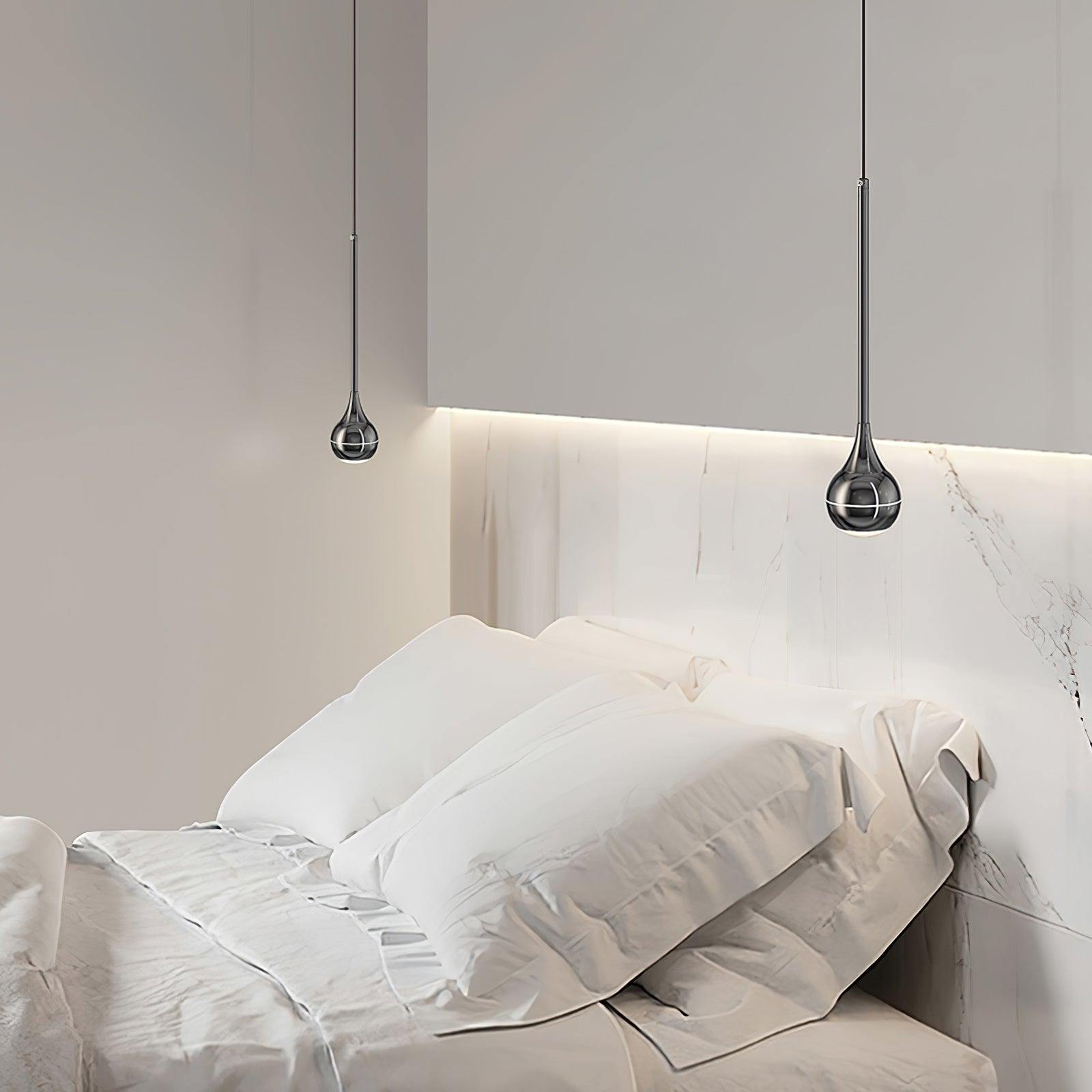 Elie Modern LED Droplight Pendant Lamp with Minimalist Black Aluminum and Acrylic Diffuser