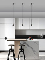 Elie Modern LED Droplight Pendant Lamp with Minimalist Black Aluminum and Acrylic Diffuser