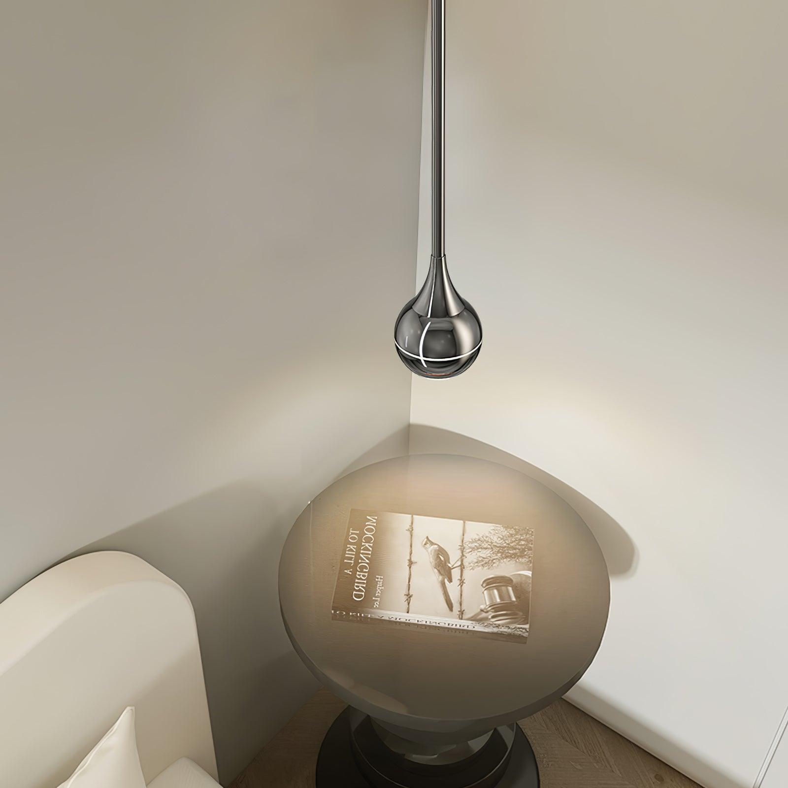 Elie Modern LED Droplight Pendant Lamp with Minimalist Black Aluminum and Acrylic Diffuser