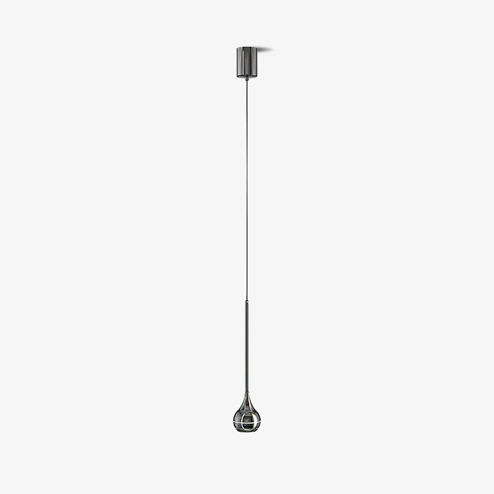Elie Modern LED Droplight Pendant Lamp with Minimalist Black Aluminum and Acrylic Diffuser