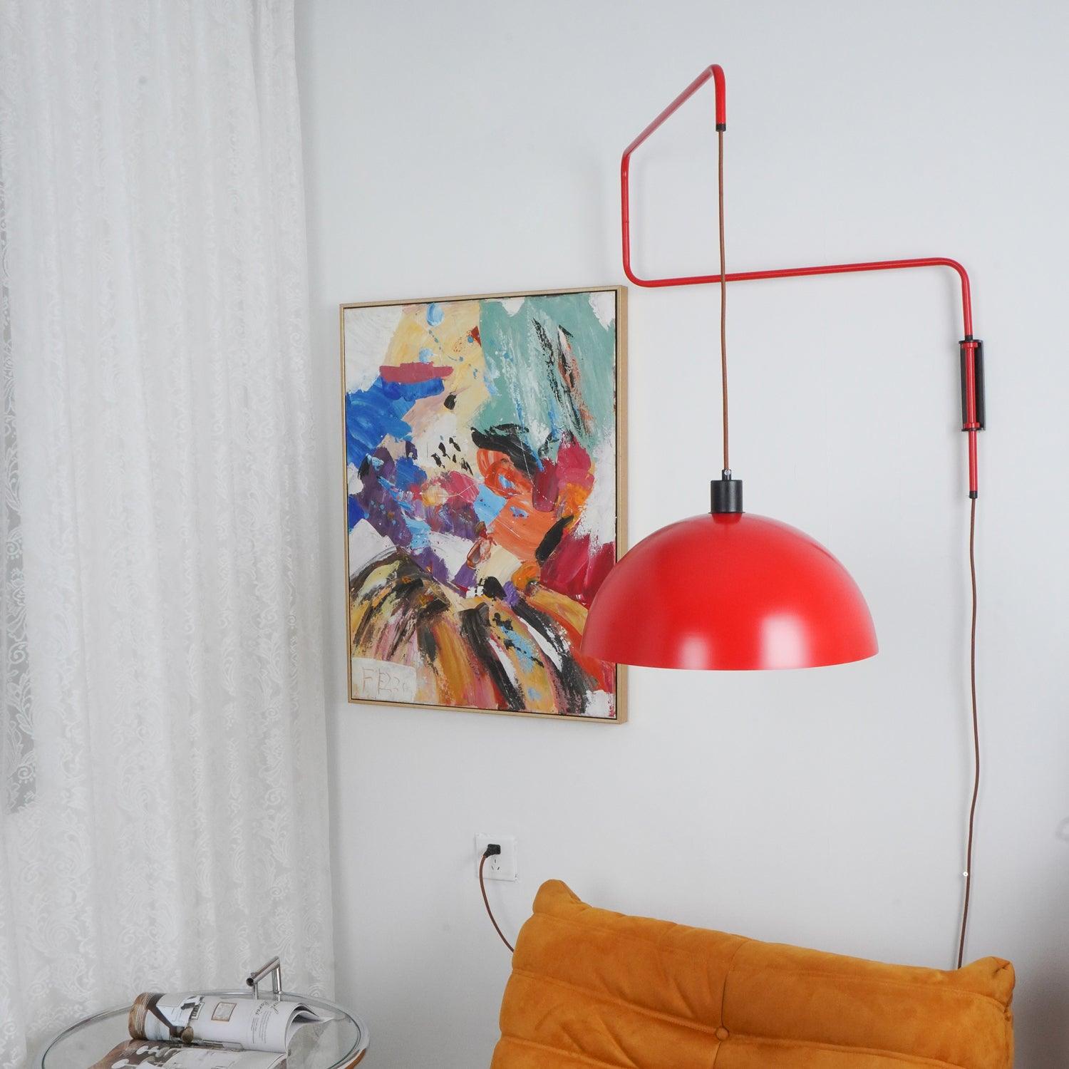 Elio Modern Swivel Wall Sconce Plug In Adjustable Arm Lamp with Counterweight for Reading