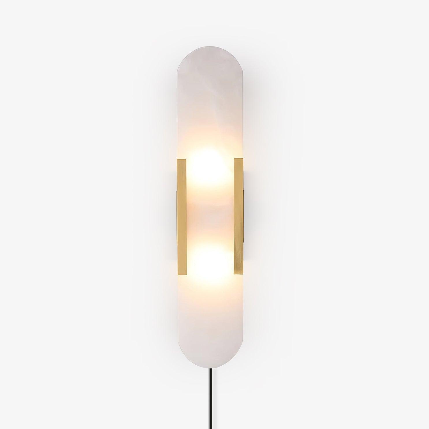 Elongated Alabaster Wall Sconce Plug In Bracket Light for Modern Home Decor