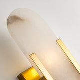 Elongated Alabaster Wall Sconce Plug In Bracket Light for Modern Home Decor