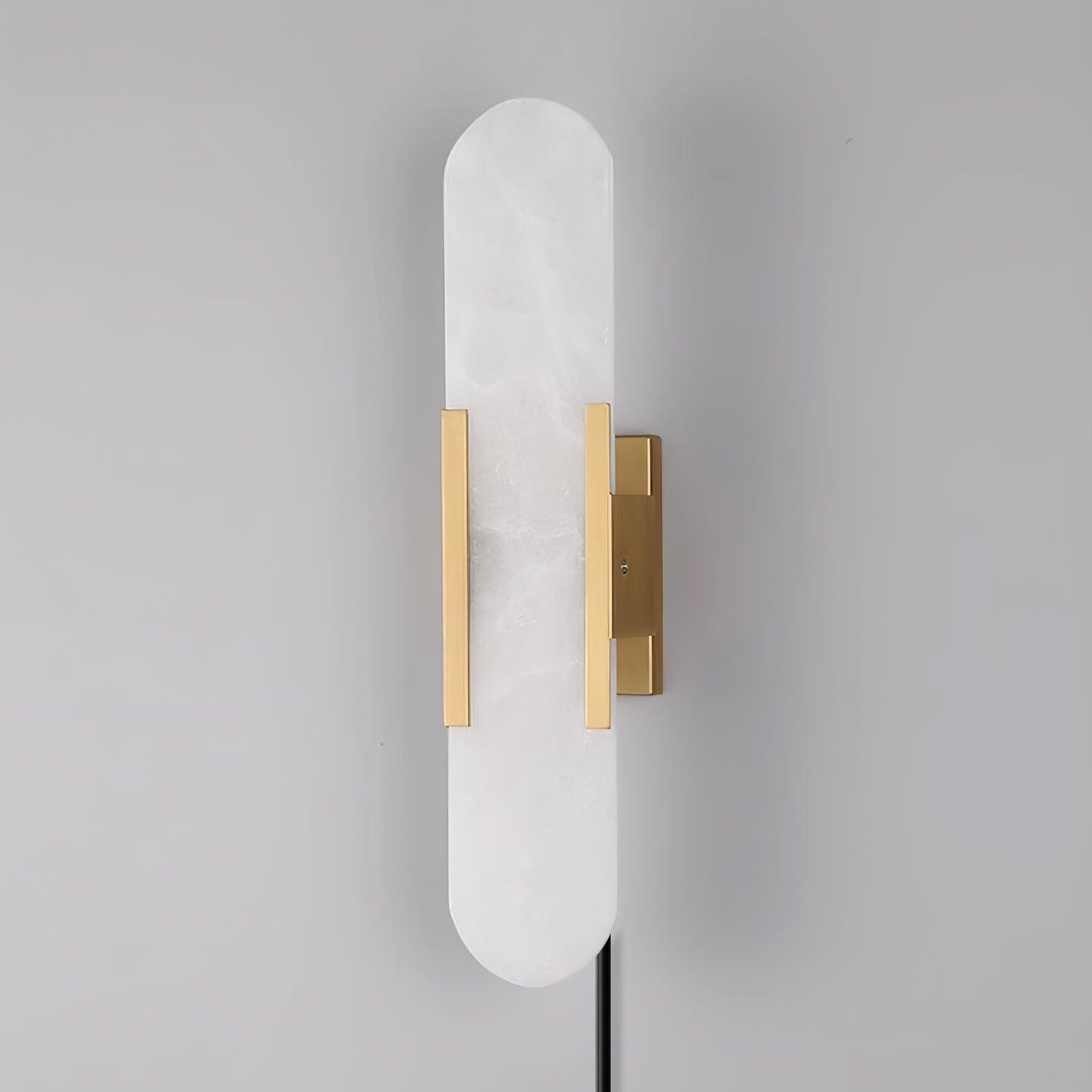 Elongated Alabaster Wall Sconce Plug In Bracket Light for Modern Home Decor