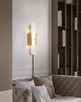 Elongated Alabaster Wall Sconce Plug In Bracket Light for Modern Home Decor