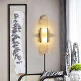 Elongated Alabaster Wall Sconce Plug In Bracket Light for Modern Home Decor
