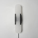 Elongated Alabaster Wall Sconce Plug In Bracket Light for Modern Home Decor