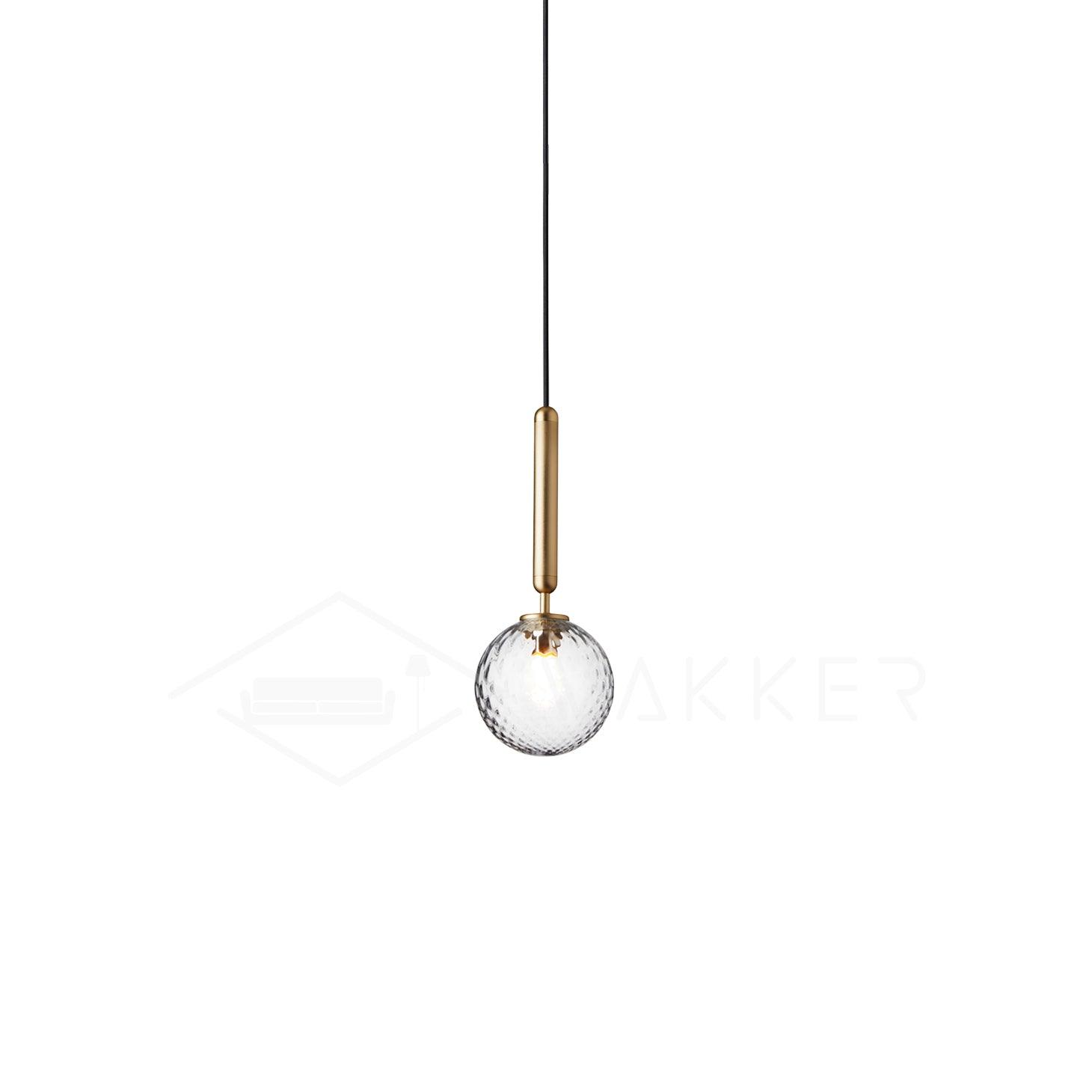 Elysian Glow Glass Sphere Pendant Swag Light with Brass Finish and Plug In Cord