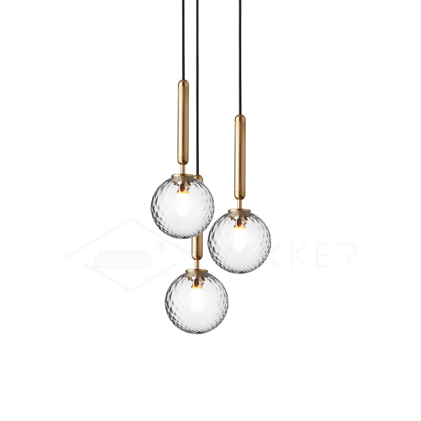 Elysian Glow Glass Sphere Pendant Swag Light with Brass Finish and Plug In Cord