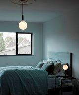 Elysian Glow Glass Sphere Pendant Swag Light with Brass Finish and Plug In Cord