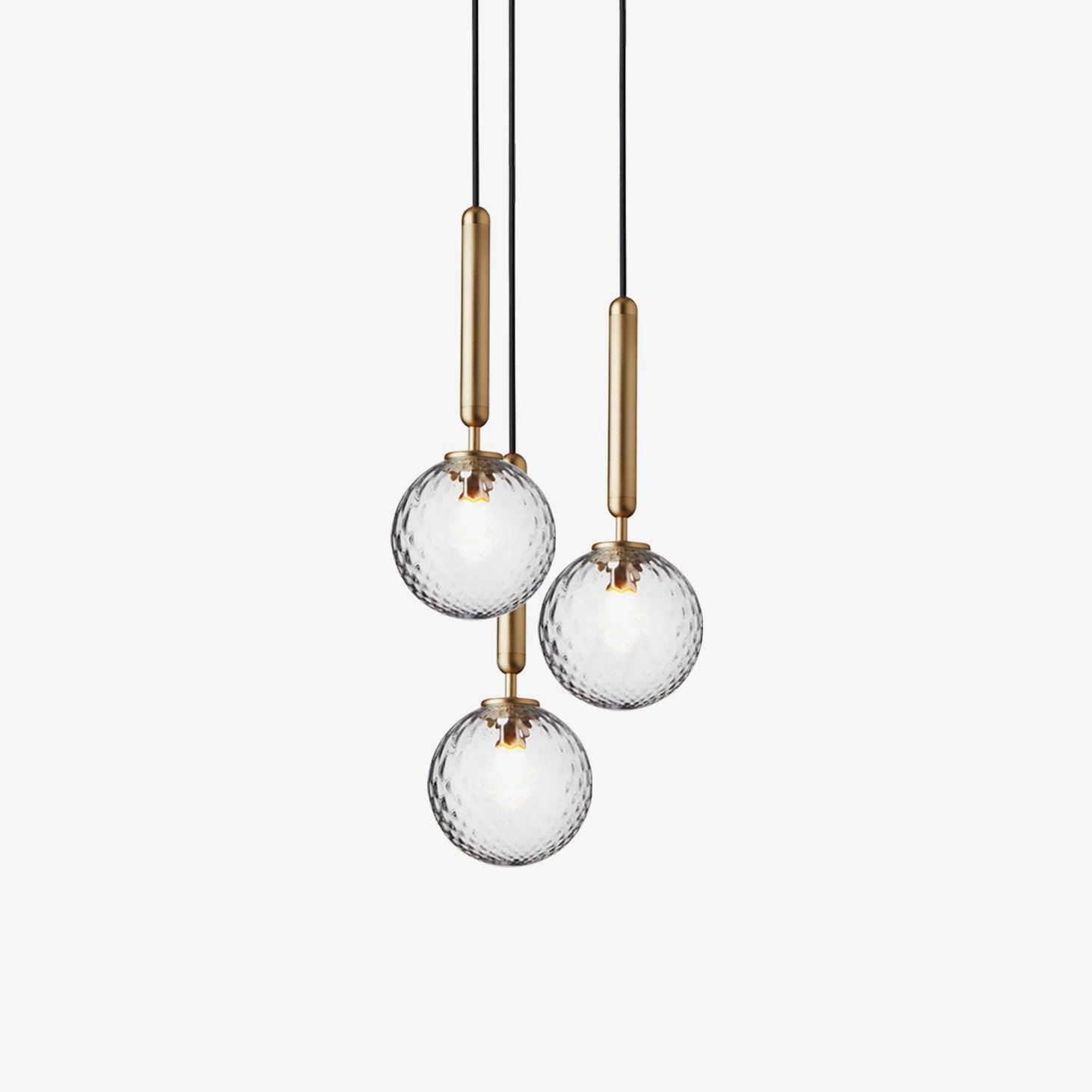 Elysian Glow Glass Sphere Pendant Swag Light with Brass Finish and Plug In Cord
