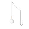Elysian Glow Glass Sphere Pendant Swag Light with Brass Finish and Plug In Cord