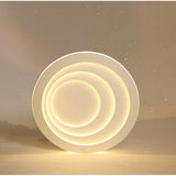Modern Geometric LED Flush Mount Ceiling Light with Four Graduated Circles for Bedroom