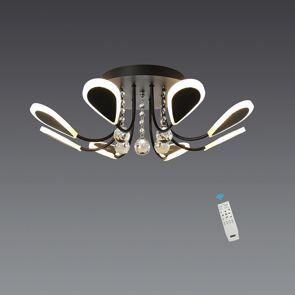Modern LED Crystal Flush Mount Ceiling Light 8 Lights for Luxury Indoor Home Lighting