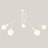 Industrial 5 Light Twisted Metal Frame Chandelier Vintage Retro Pendant Ceiling Light