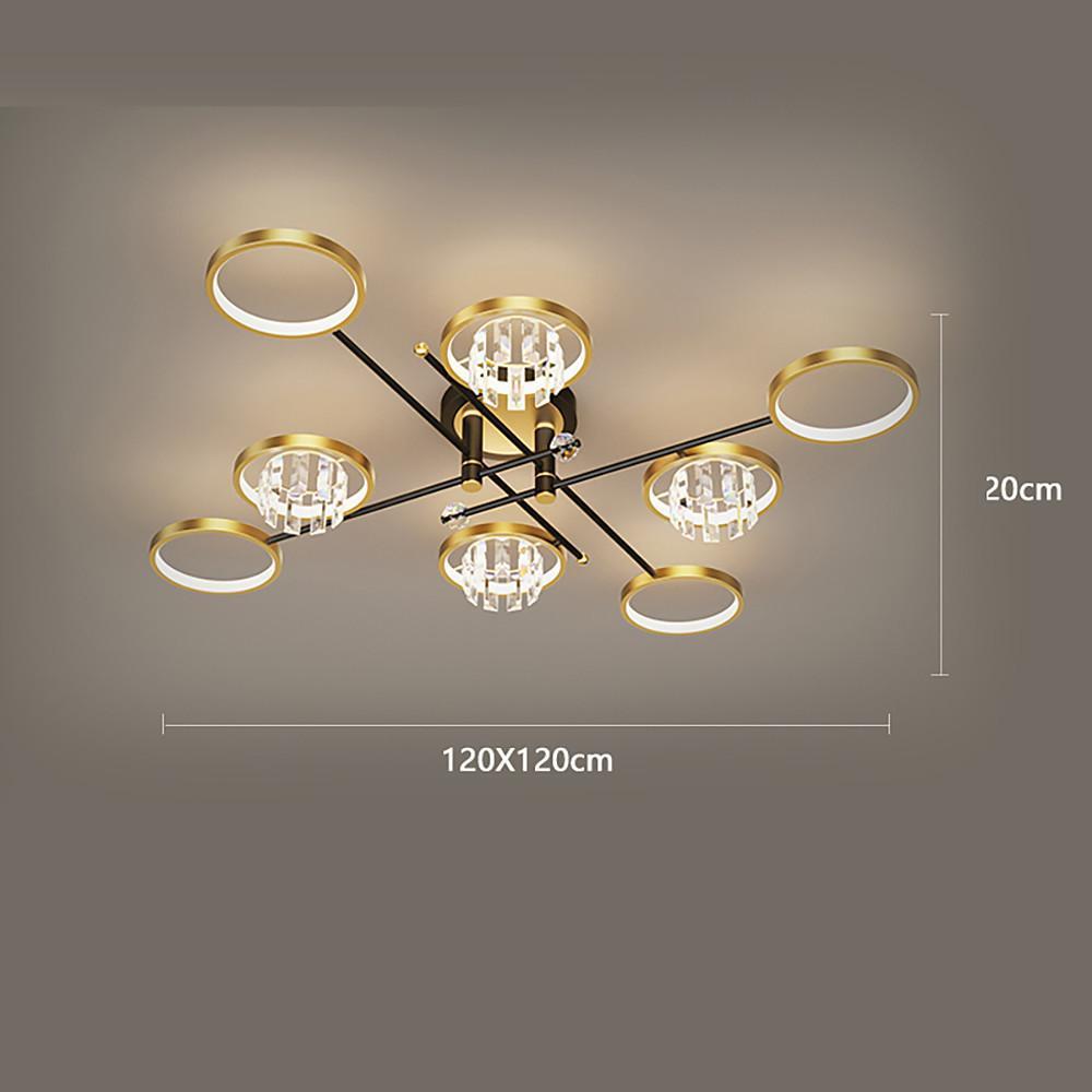 Modern Nordic Geometric Crystal LED Flush Mount Ceiling Light for Luxury Living Room Decor