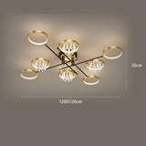 Modern Nordic Geometric Crystal LED Flush Mount Ceiling Light for Luxury Living Room Decor