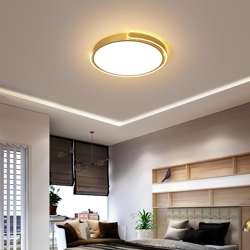 Modern Minimalist Rounded LED Flush Mount Ceiling Light Acrylic Nordic Fixture for Living Room